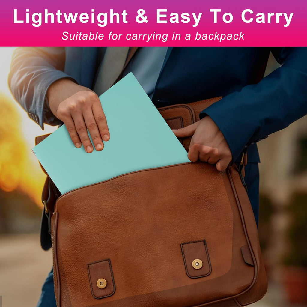 Plastic Folders with Pockets (7 Pack, Light Green), Durable Heavy Duty File Folders with Business Card Slot, 2-Pocket Folder for Schoolwork & Office,Letter Size