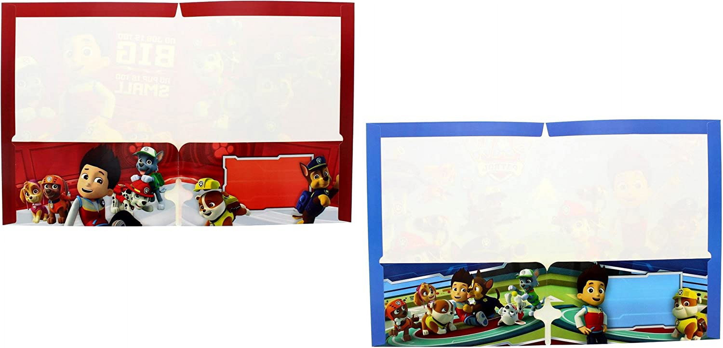 paw patrol portfolio folders with pockets and 3-ring binder holes, 4-pack