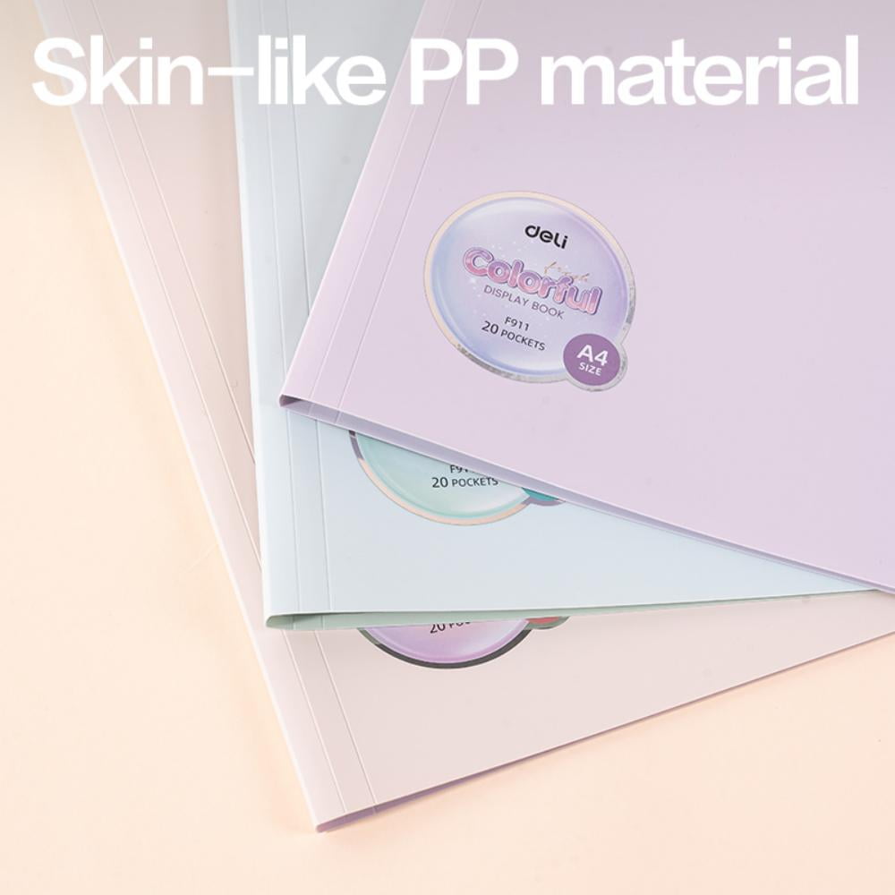 Deli 3-Pcs Display Folder Set with 20 Clear Pockets, Ideal For Home File Storage And Organization.