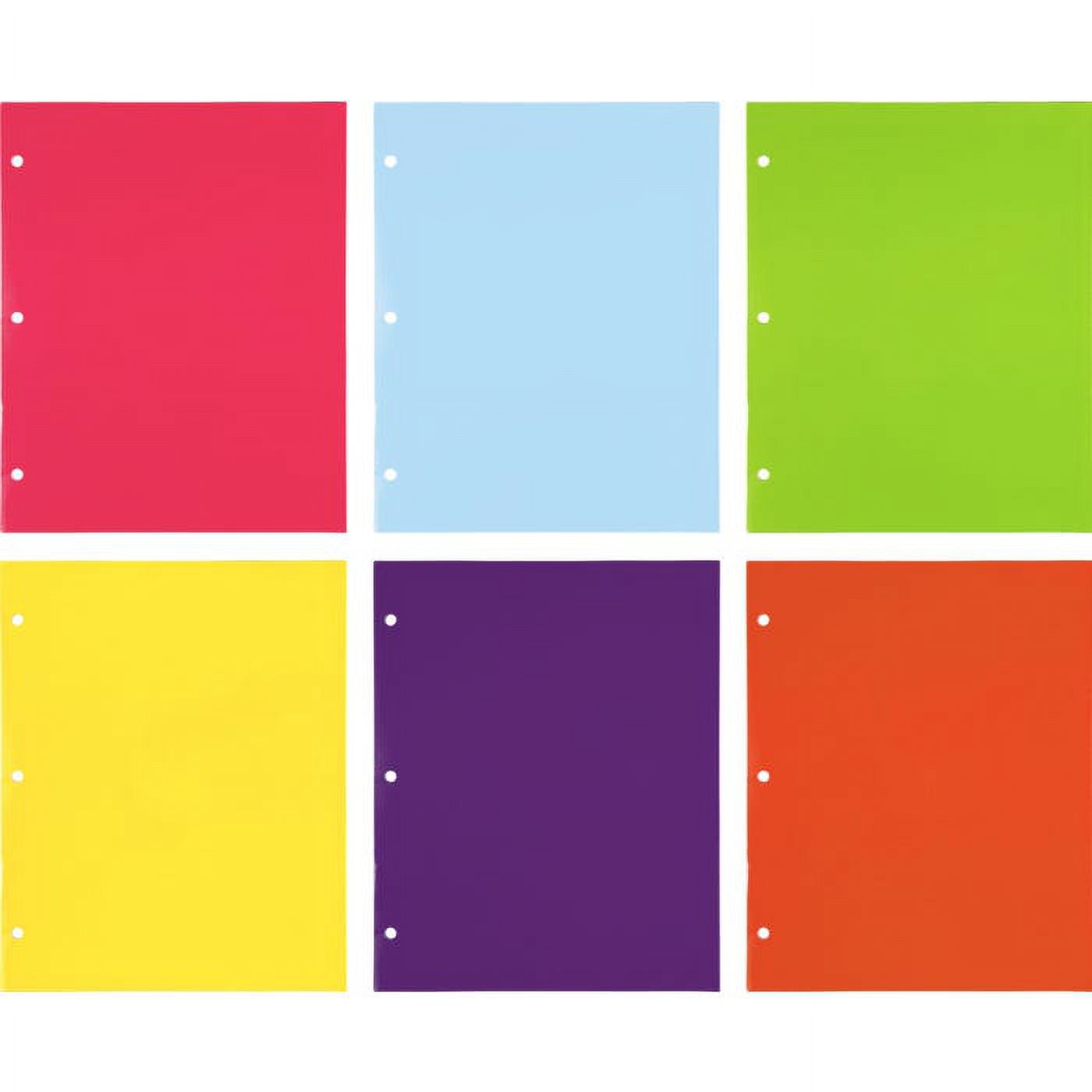 JAM Paper Hole Punch Glossy Pocket Folders, Assorted Fashion, Multicolor, 6 per Pack