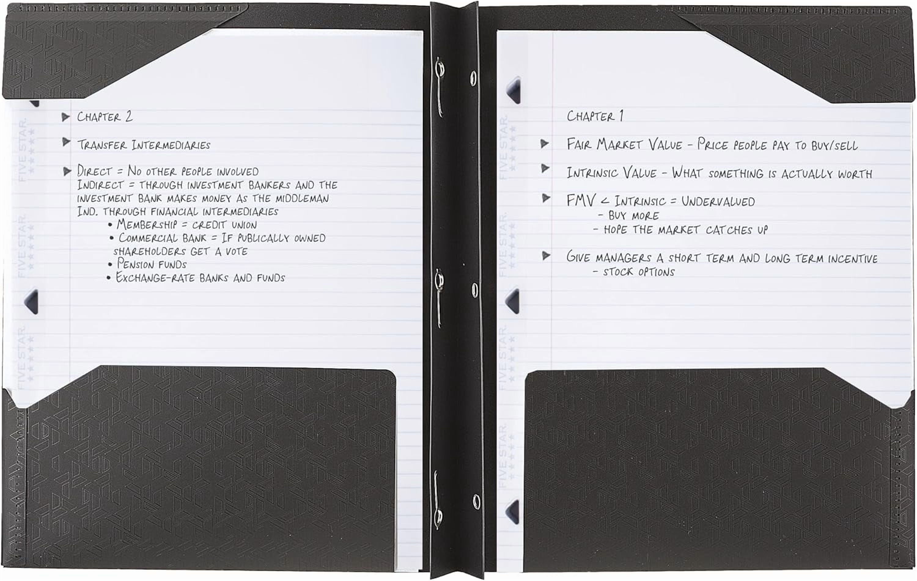 Five Star 2-Pocket Folder, Plastic Folder with Stay-Put Tabs and Prong Fasteners, Holds 8-1/2" x 11" Paper, Fire Red (72109)