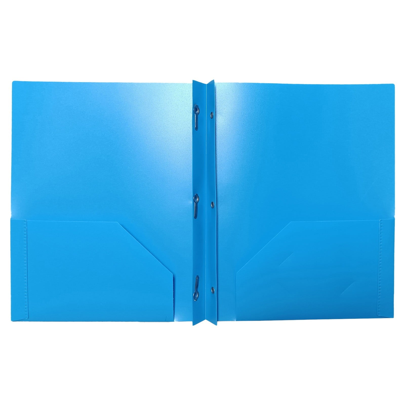 DJJGXAN Plastic Pockets Folders with Brads Folders with Pockets and Prongs 2-Pocket Folder with Fasteners, Fit Letter Size Paper, Use for School Office Home Business (Blue)