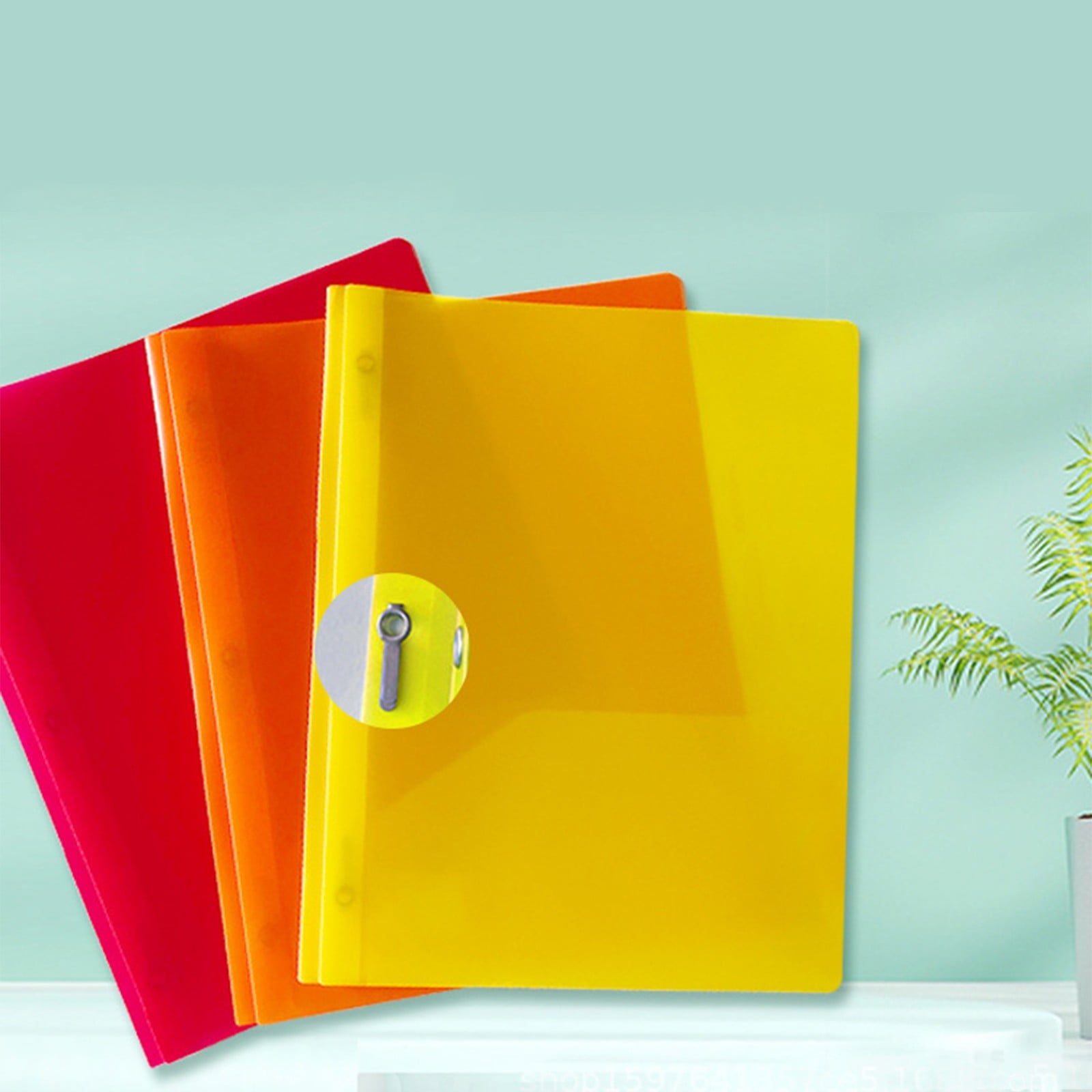 6 Pack HEAVY-DUTY Plastic Folders - 2 Pocket with Prongs & Brads, Back to School Classroom Bulk Organizers for Homework(Black,9.37x11.6")