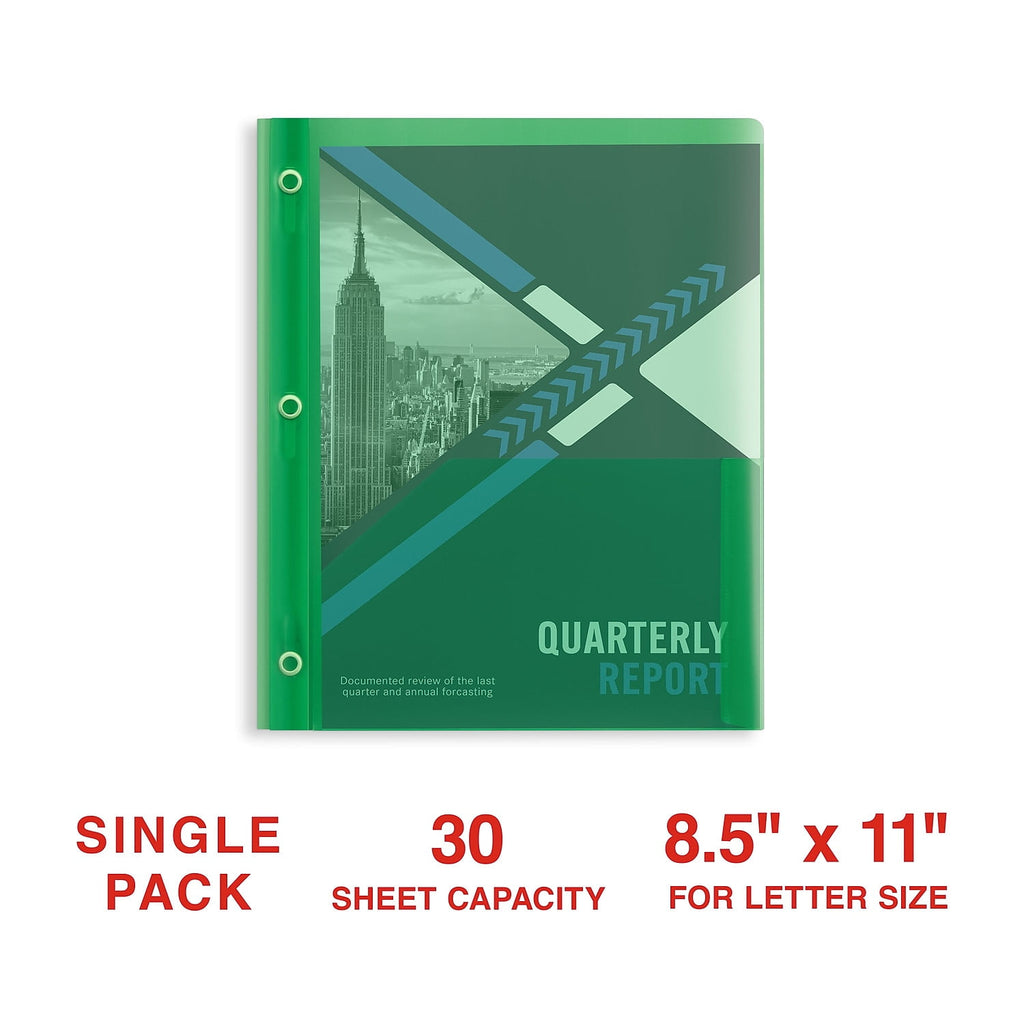 Staples 2 Pocket Plastic Folder Green 970157