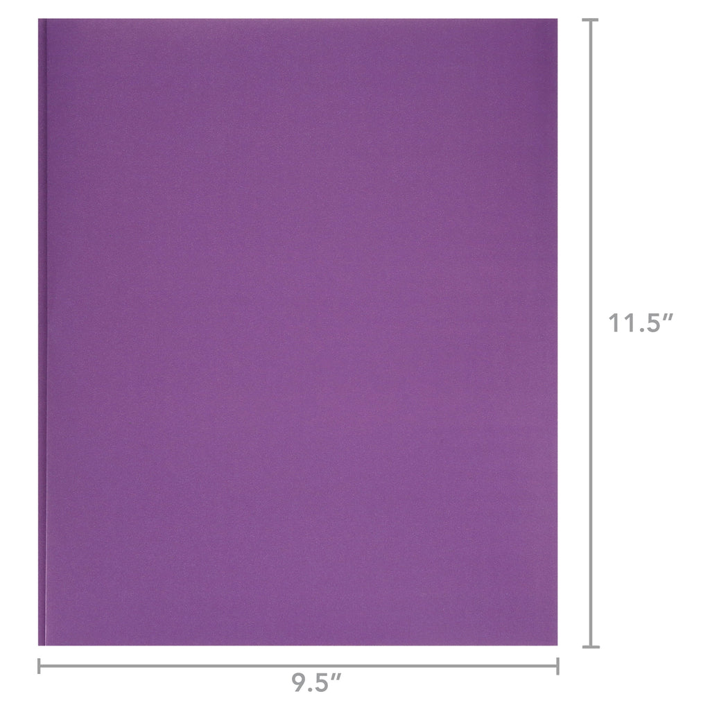 Purple Paper 2 Pocket Folders with Prongs, 50 Pack, by Better Office Products, Matte Texture, Letter Size Paper Folders, 50 Pack, with 3 Metal Prong Fastener Clips, Purple