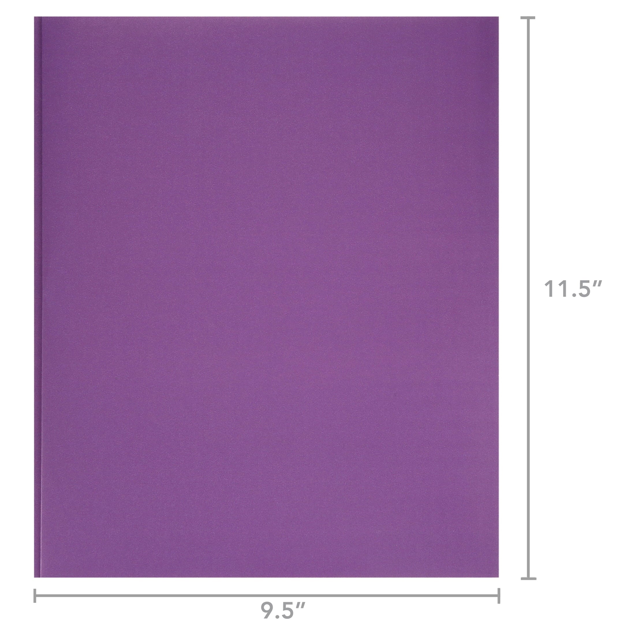 Purple Paper 2 Pocket Folders with Prongs, 50 Pack, by Better Office Products, Matte Texture, Letter Size Paper Folders, 50 Pack, with 3 Metal Prong Fastener Clips, Purple