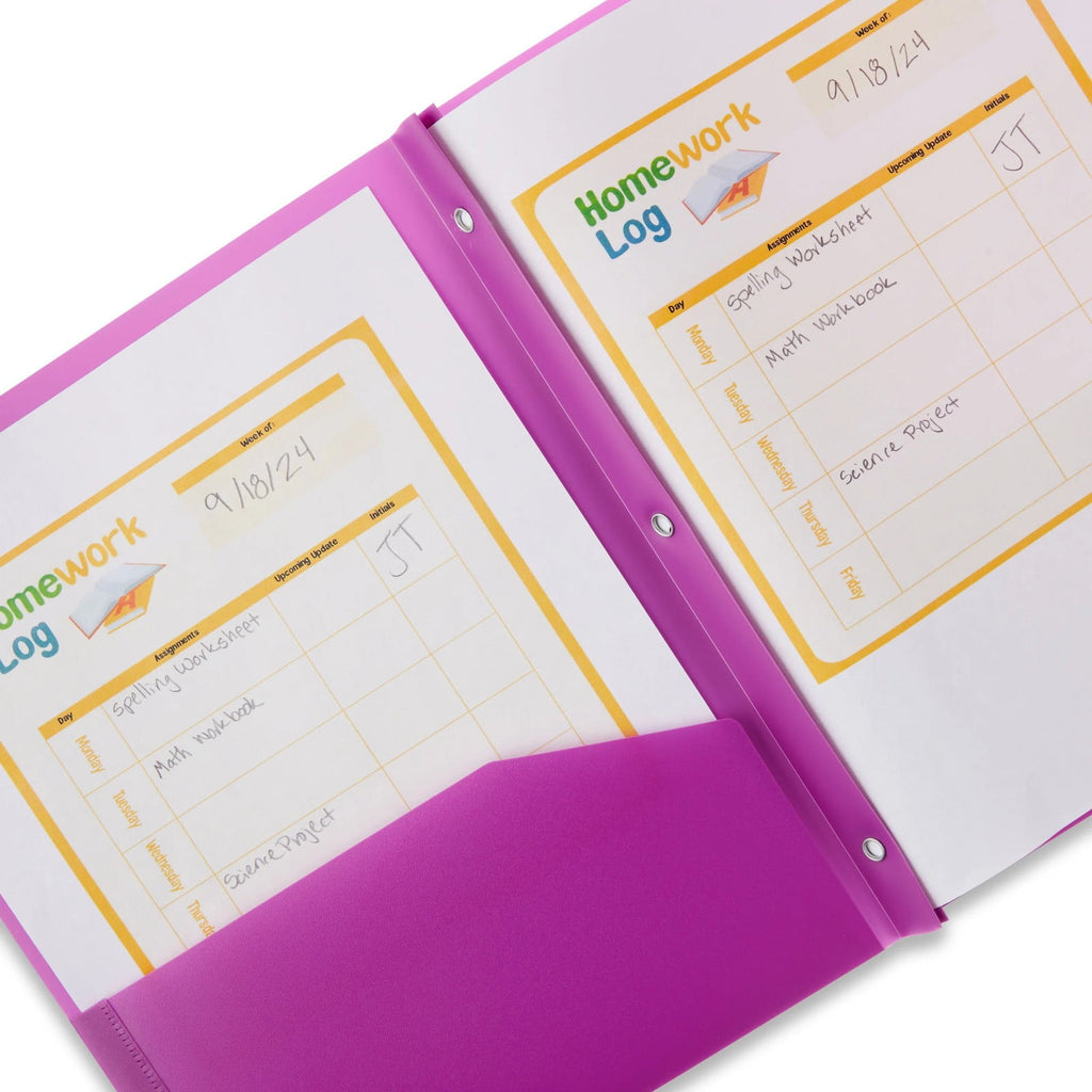 Clearance School Supplies! Hmlai Plastic Folder Purple, Pen+Gear 3 Prong 2 Pocket Poly Folder (Include Plastic Folder*1) Collapse Folder Clearance Sale
