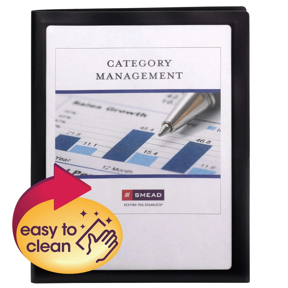Durable Black Two Pocket Folder With Clear Display Window Pack Of 5