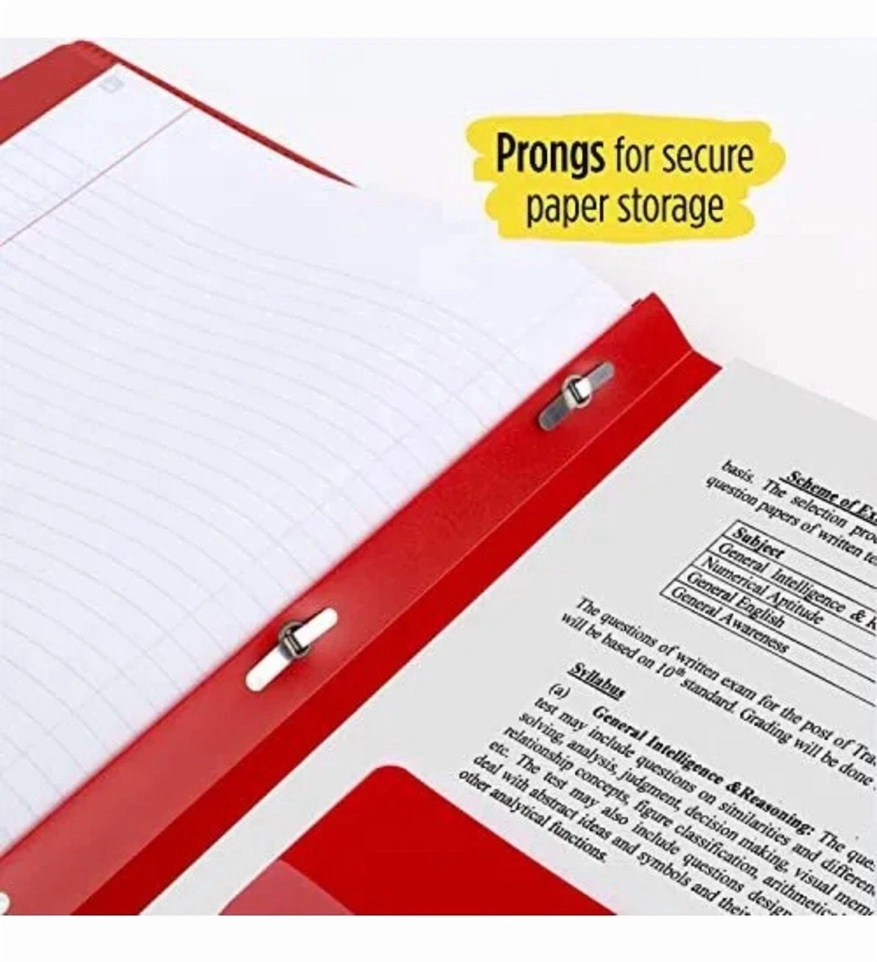 Five Star 2-Pocket Folder (4 Pack) Plastic 3-Prong Folders W/Stay-Put Tabs + Gwp