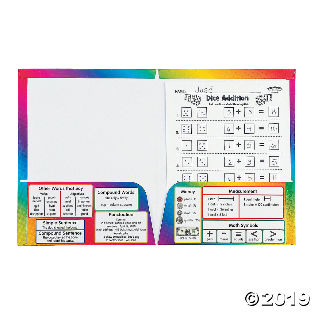 2nd Grade Common Core Pocket Folder - Educational - 12 Pieces