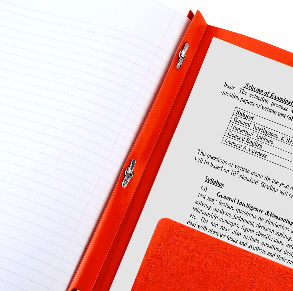 Five Star 2-Pocket Folder, Plastic Folder with Stay-Put Tabs and Prong Fasteners, Holds 8-1/2" x 11" Paper, Fire Red (72109)