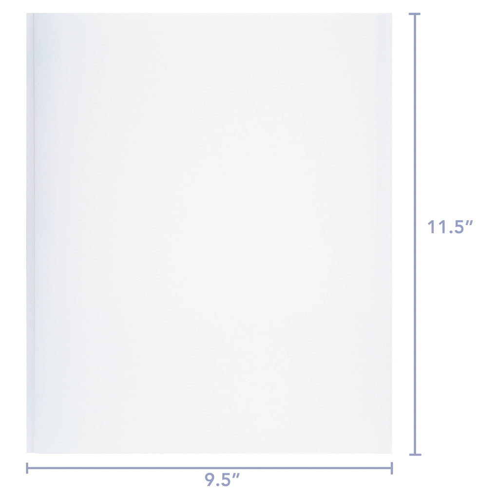 White Paper 2 Pocket Folders with Prongs, 50 Pack, by Better Office Products, Matte Texture, Letter Size Paper Folders, 50 Pack, with 3 Metal Prong Fastener Clips, White