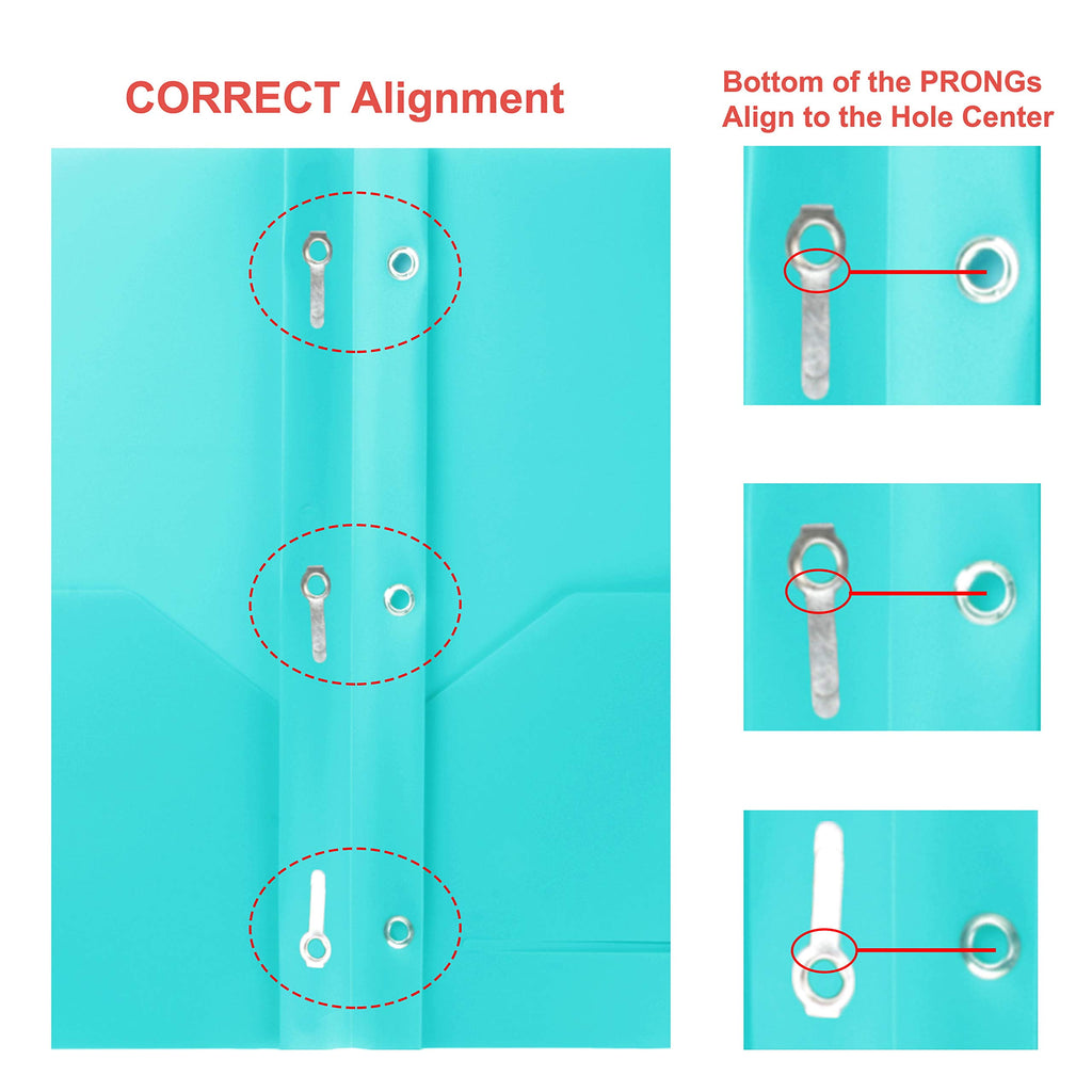 Youngever 6 Pack Heavy Duty Plastic Two Pocket Folders with 3 Prongs, Metal Prongs Fastener, Heavy Duty Plastic 2 Pocket Folder, in 6 Colors