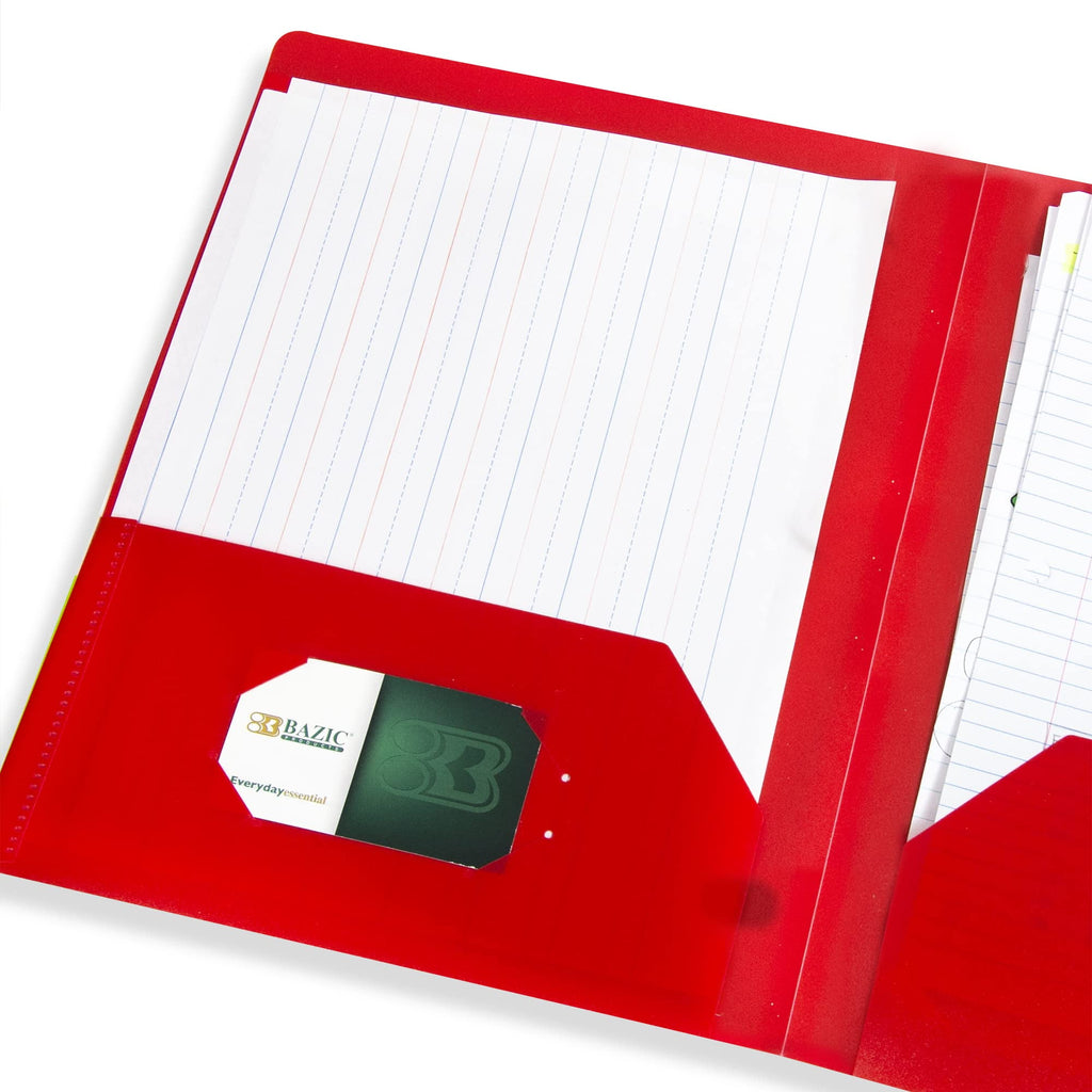 BAZIC Solid Color 2-Pockets Poly Portfolio [3158]