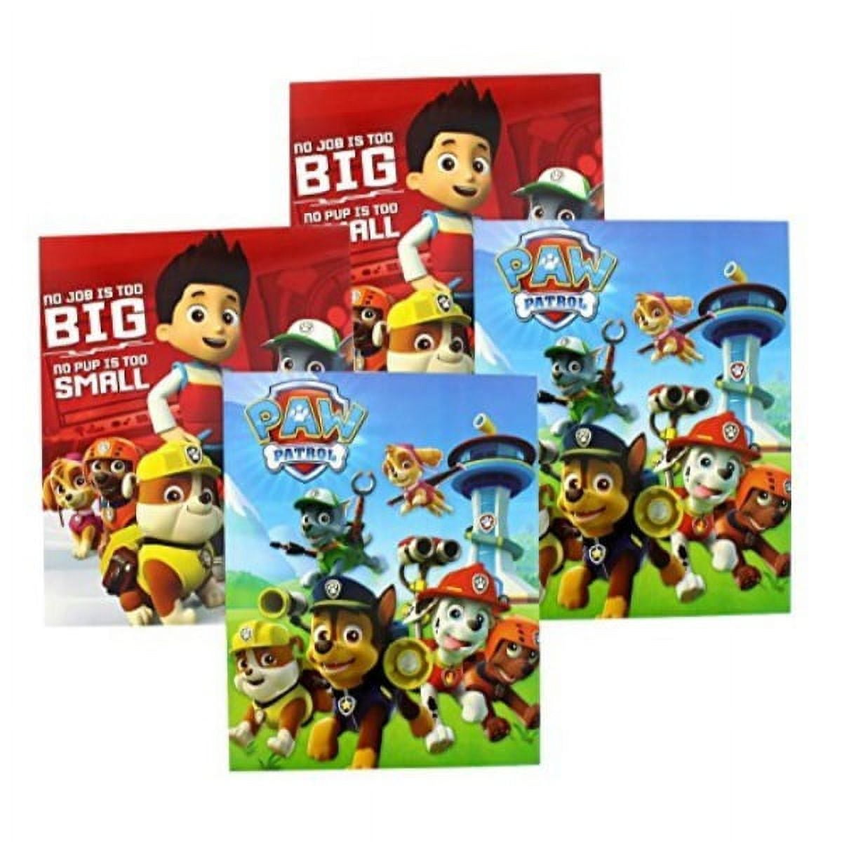 paw patrol portfolio folders with pockets and 3-ring binder holes, 4-pack